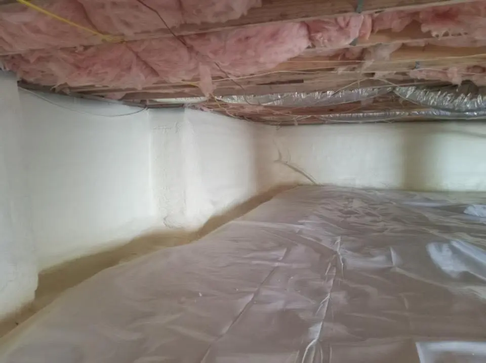 Crawl space encapsulation with closed-cell spray foam for Flat Roof Repair in Country Club